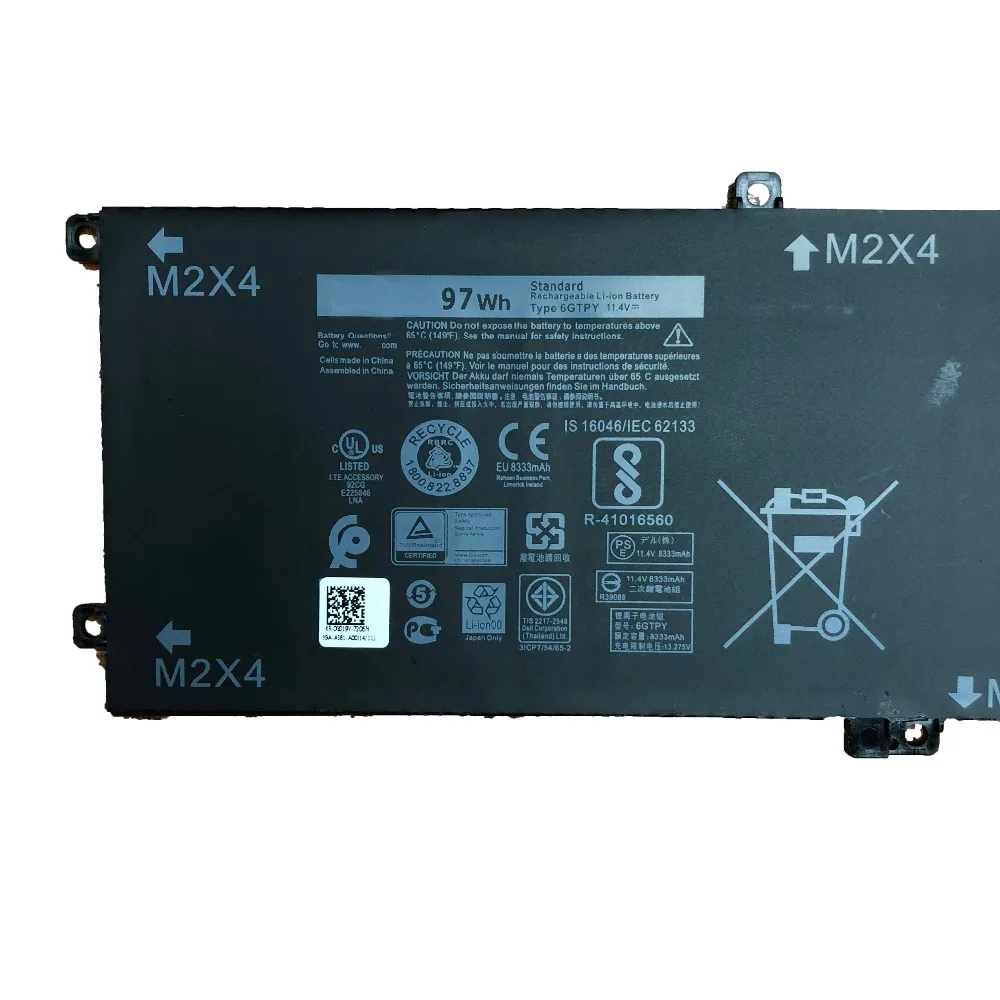 Аккумулятор для ноутбука Dell Precision 11 4 XPS 15 5510 9550 9560 6GTPY 5XJ28 9570 в 97 Вт/ч | Компьютеры и