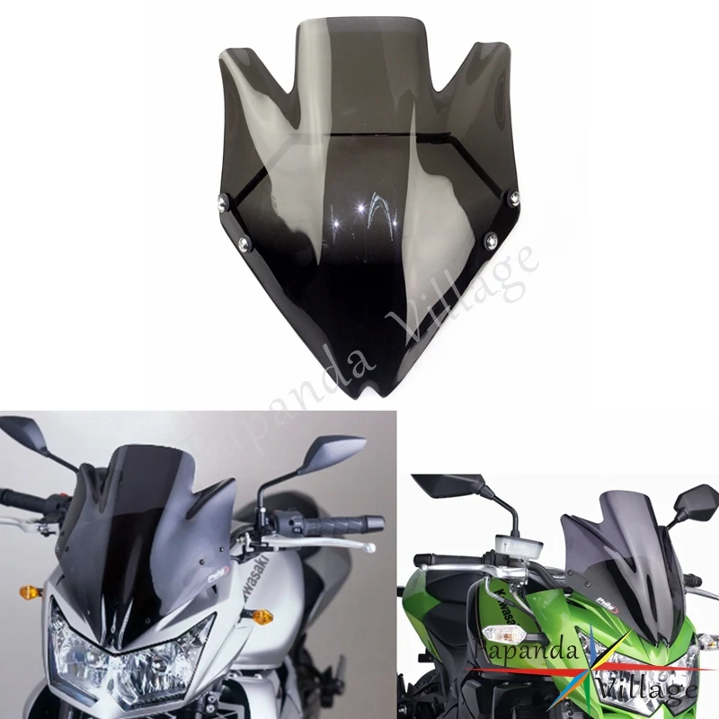 Ветровое стекло мотоцикла Papanda черного цвета с кронштейном для Kawasaki Z750 Z750R 2007 2012| |
