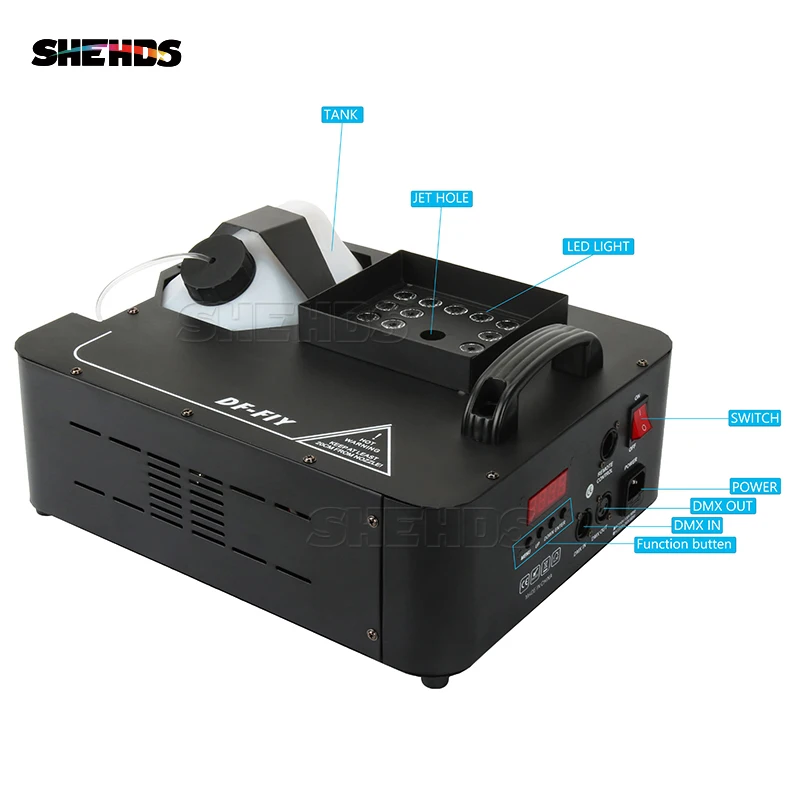 1500W LED Fog Machine 24x9W RGB Color LEDs Smoke Machine Fogger Hazer Equipment For DJ KTV SHEHDS Stage Lighting
