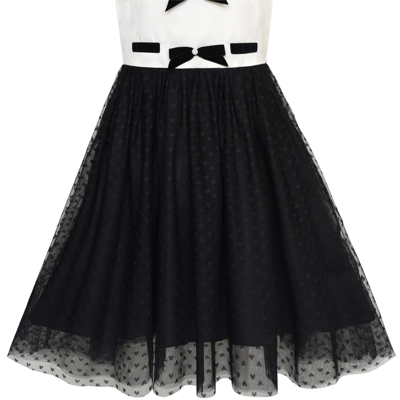 Sunny Fashion платья для девочек новогодние костюмы Назад Школа Черный Белый