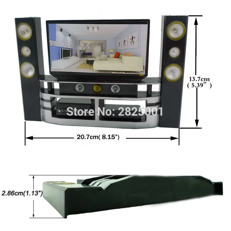 Семейный номер мини кукольная мебель Hi Fi для шкафа под ТВ комплект состоит из