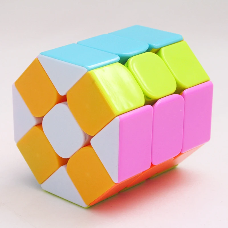 multicolor QIYI восьмиугольник в форме цилиндра или Куба Stickerless Cube Скорость Твист Головоломка Развивающие игрушки Cubo Magico игрушки для детей - Цвет: multicolor