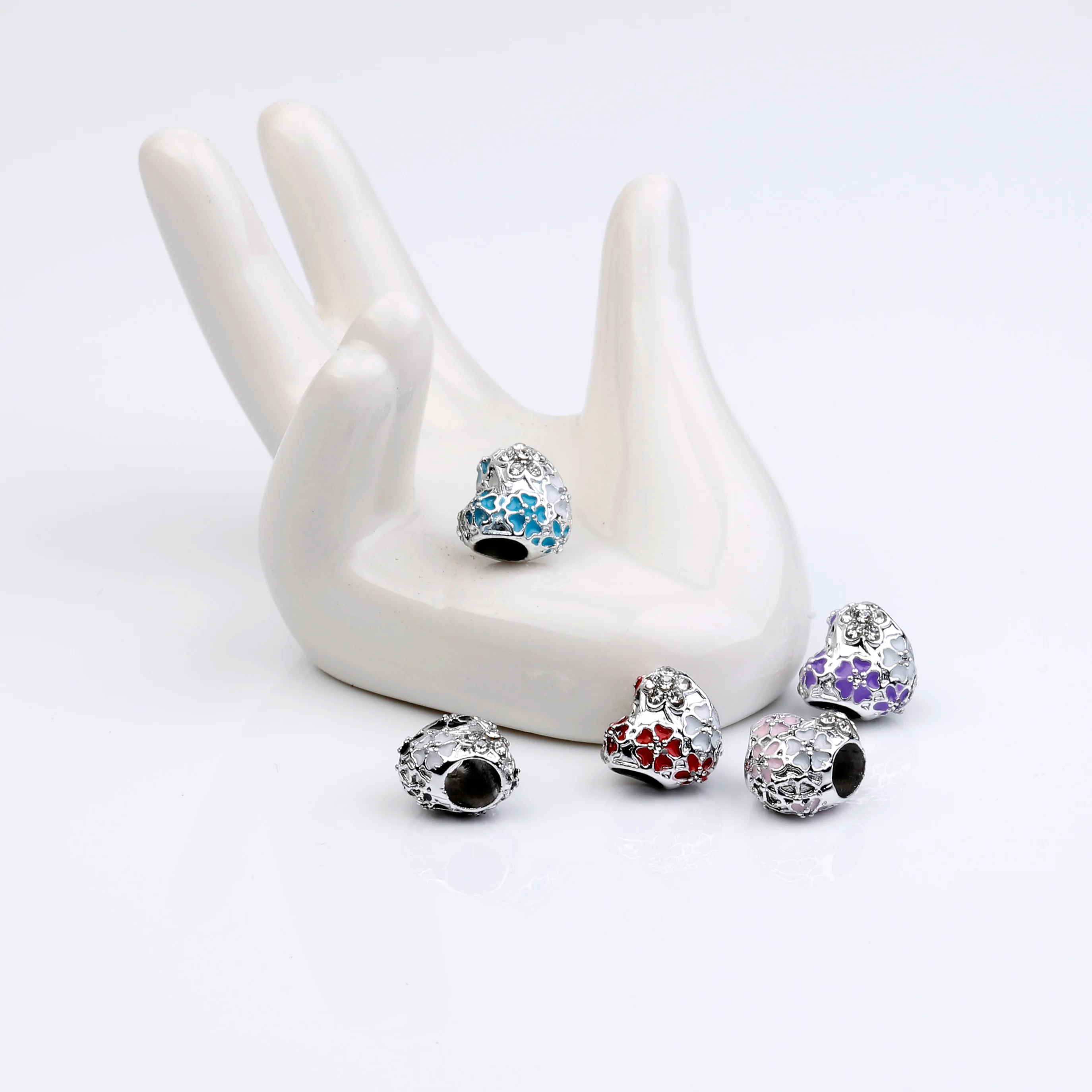 10 шт. много бусин в форме сердца бусины с большим отверстием сделай сам подходят