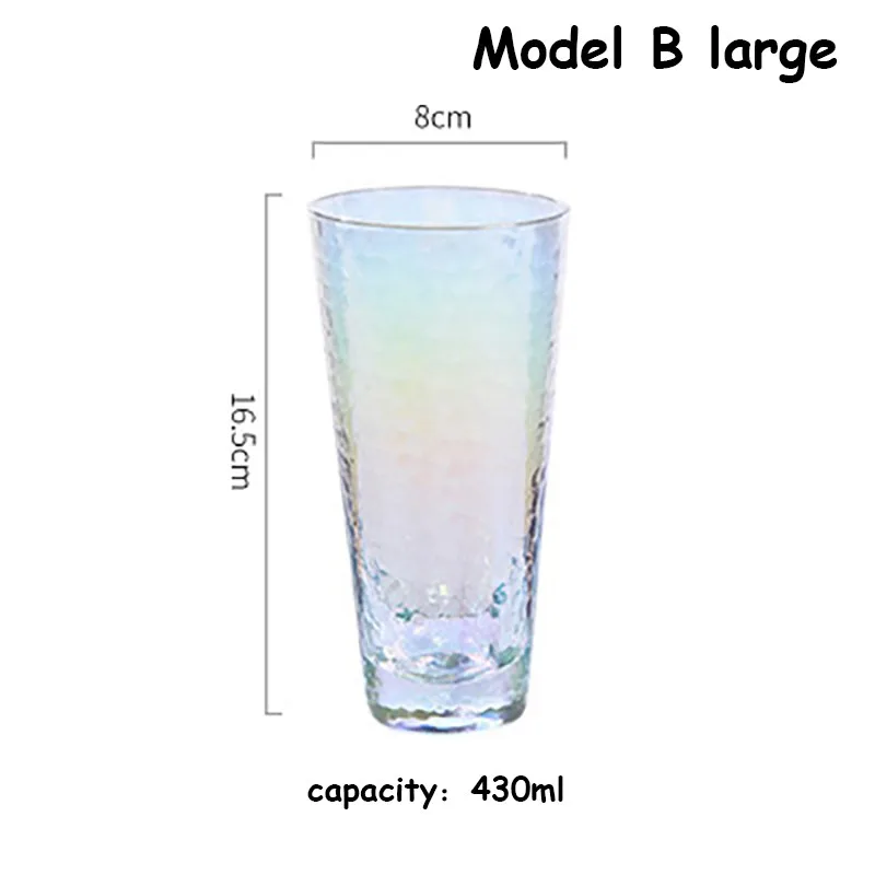 Model B-l Красочные чашки прозрачные Кружки Стакан для воды es свинец Радуга напиток посуда бар чаша для коктейля японский Термостойкое стекло 1 шт - Цвет: Model B-l