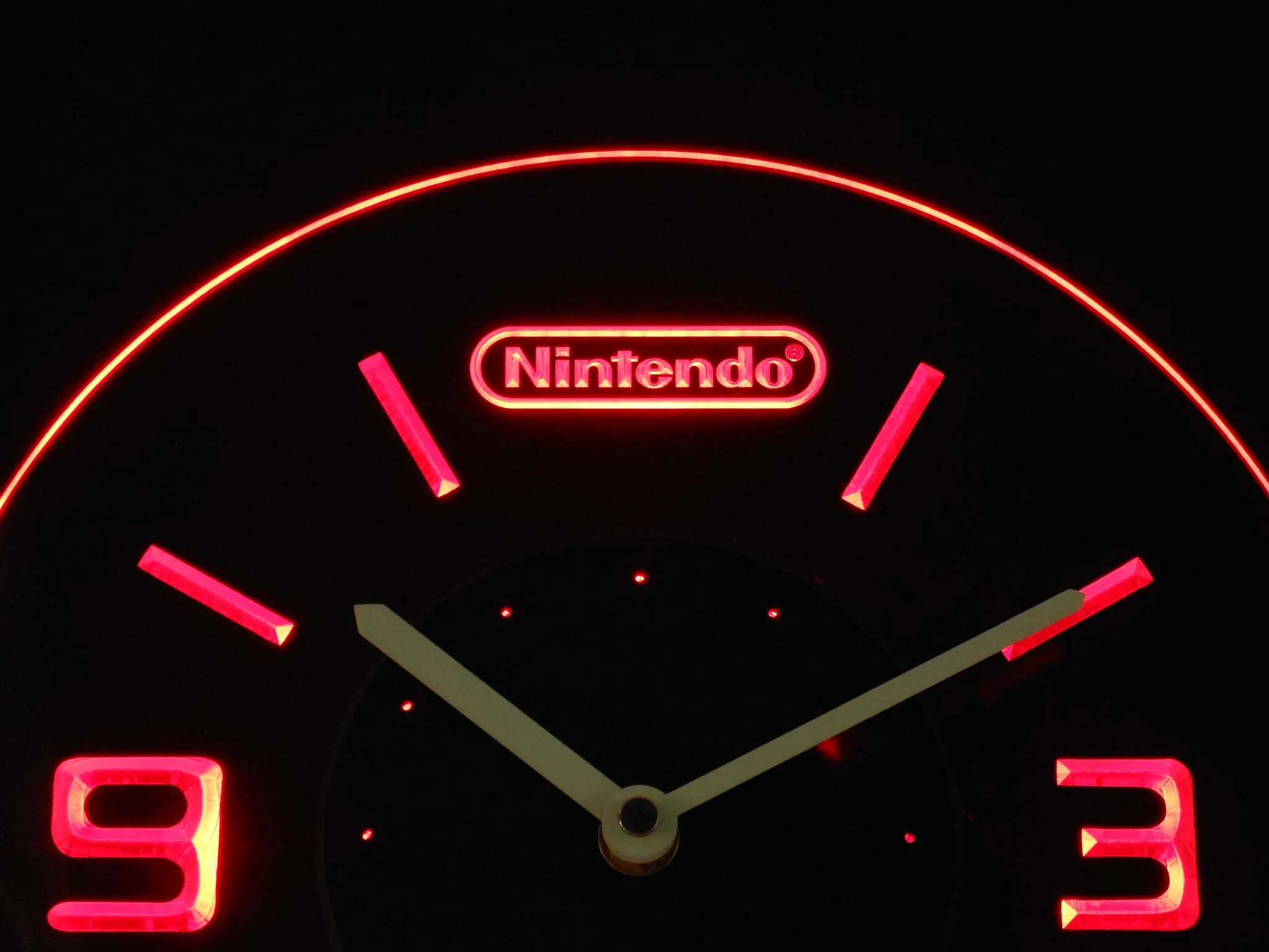 cnc0196 Nintendo Illuminated 3D Neon Light LED Clock