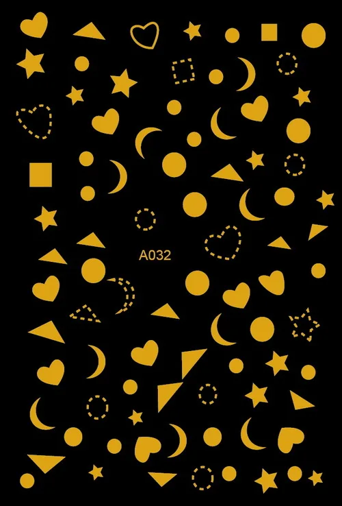 A032 gold Модные 3D наклейки для ногтей DIY, украшение s, Лунная тень, наклейки для ногтей, самоклеющиеся очаровательные наклейки, наклейки для ногтей, звездочки - Цвет: A032 gold