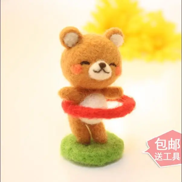 Pack Bear Cakes for Gifts wool needlepoint kit felt needle felting decoration craft needlecraft DIY | Дом и сад