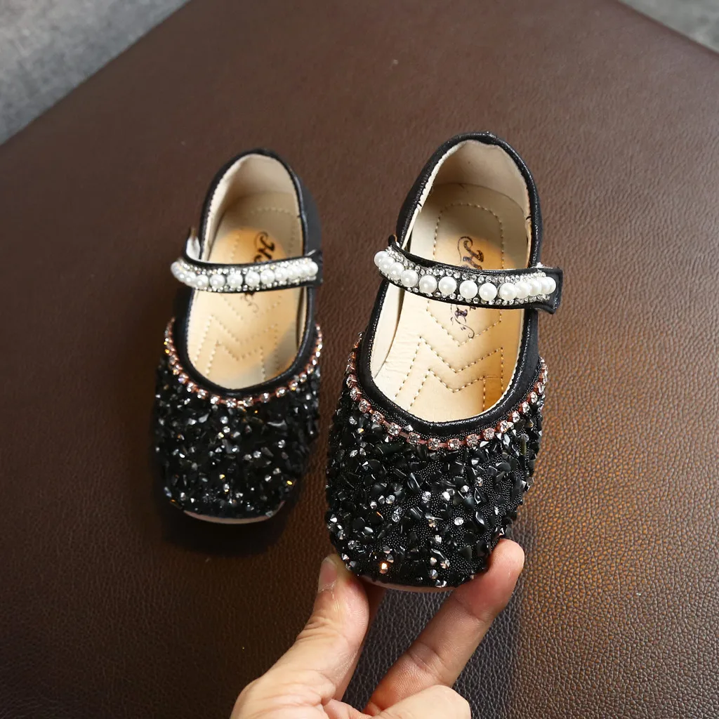 2019 Autumn Girls Shoes Princess Infant Kids Sneakers Baby Crystal Pearl Sequins Sandalias Zapatos Nino Tenis Infantil | Детская одежда