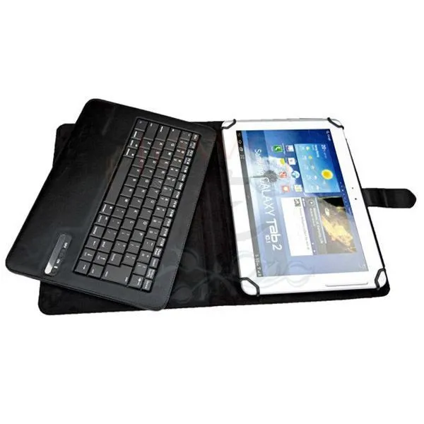 Универсальная Съемная Беспроводная Bluetooth ABS клавиатура с кожаным чехлом