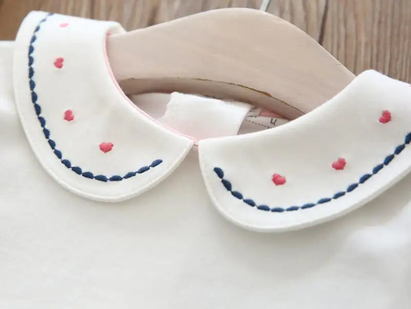 2 design girls shirt Осенне-зимняя блузка с вышивкой для девочек; футболка; Детские рубашки; рубашка с длинными рукавами для малышей; футболка для девочек; топы; детская одежда; JW4192 - Цвет: 2 design girls shirt