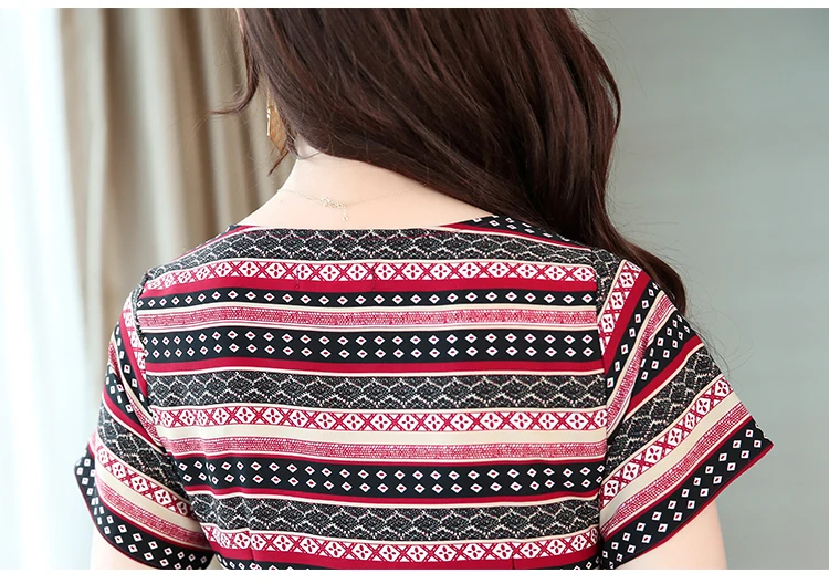Винтаж 4XL размера плюс с принтом Пляжные наряды новые летние шифоновое Полосатое платье в стиле бохо миди сарафан Для женщин Bodycon Элегантные вечерние платья