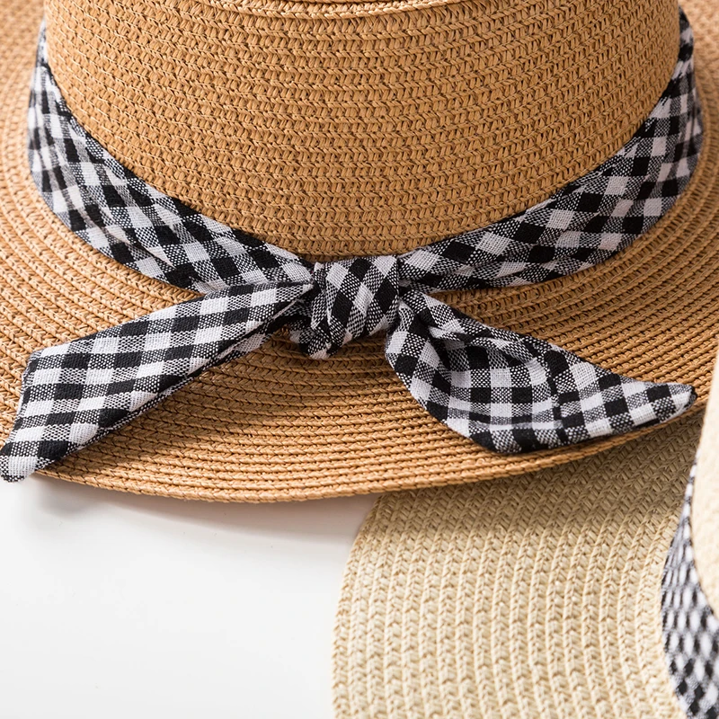 2019 Простые Летние шляпы от солнца для женщин женская панама шляпа плоская