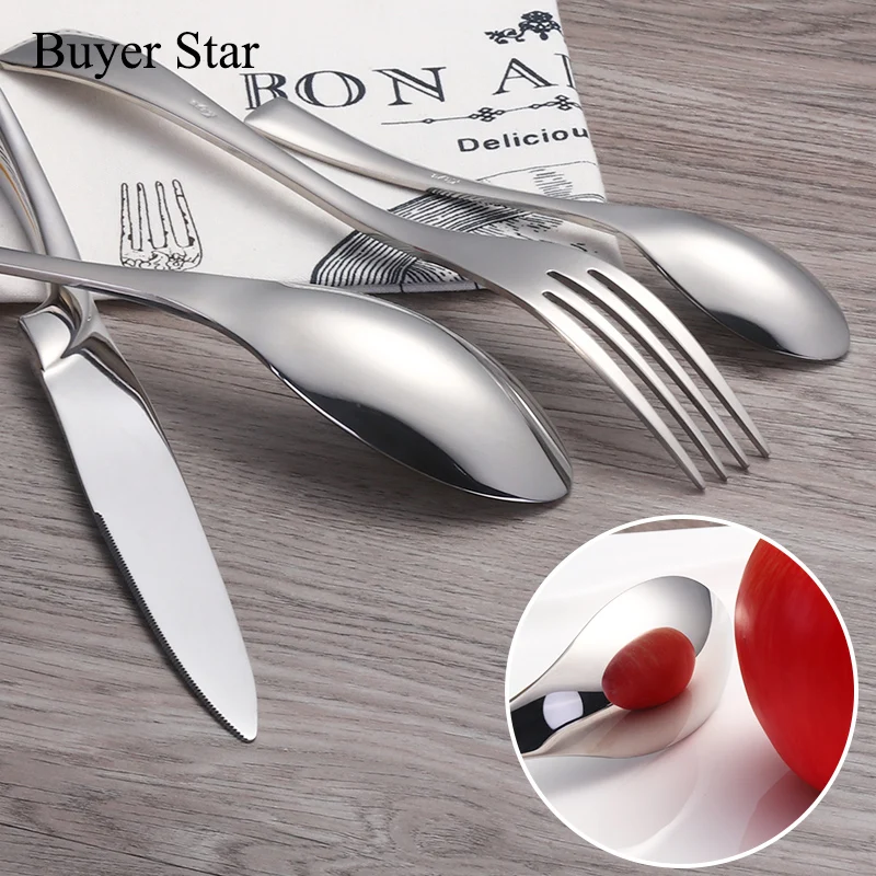 Набор столовых приборов из нержавеющей стали 24 шт./компл. зеркальная