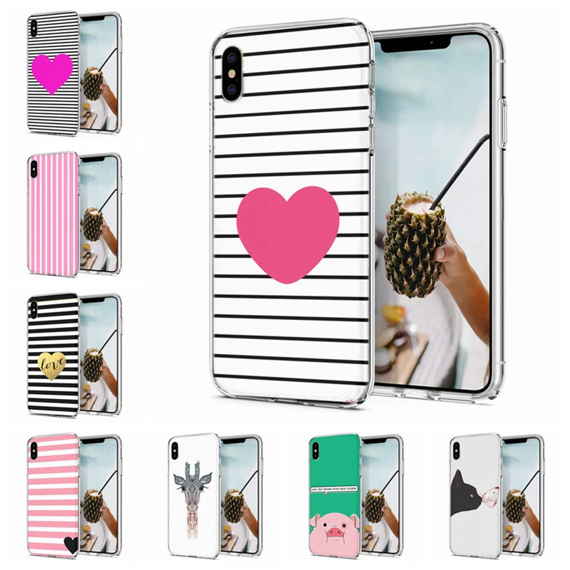 Мягкий чехол для iPhone X XS XR чехлы из ТПУ с разноцветным животным рисунком свинки