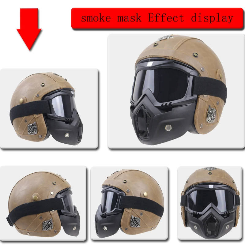 Винтажный мотоциклетный шлем 5 цветов доступные линзы подходят для всех видов