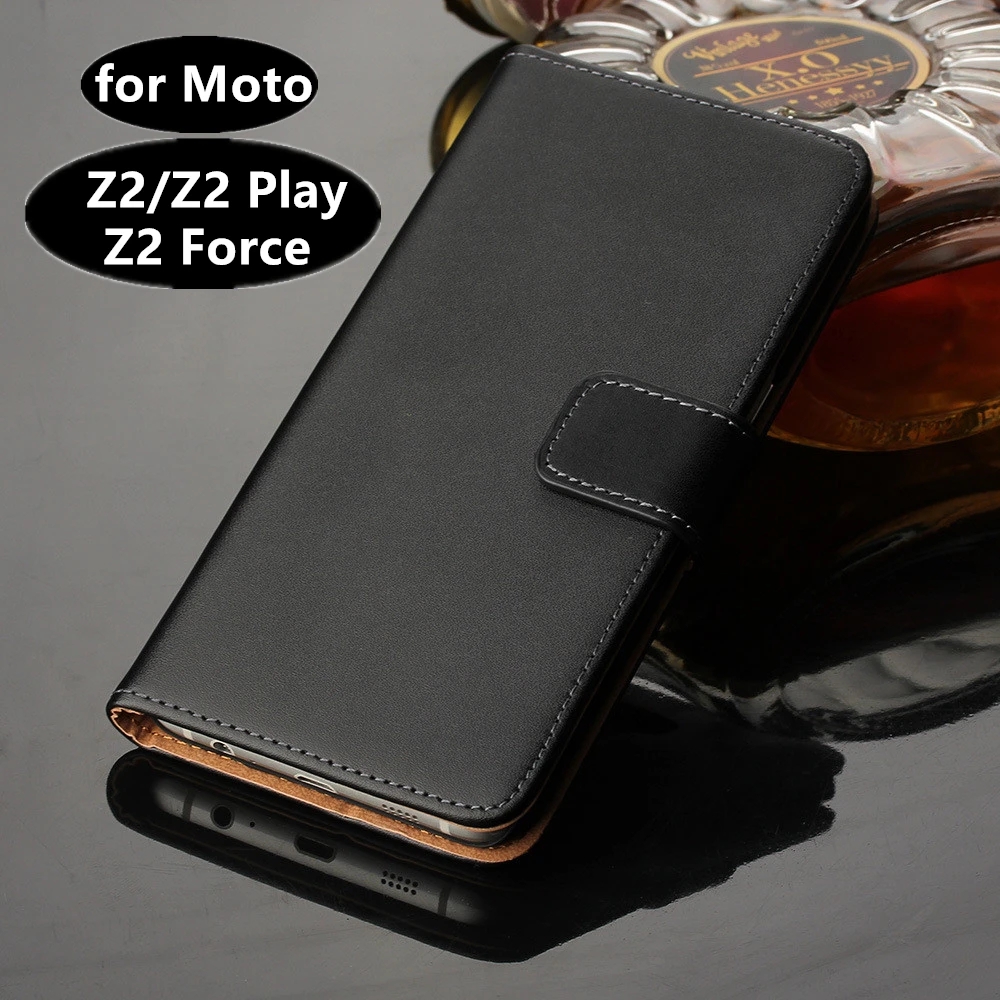 Премиальный Чехол бумажник из искусственной кожи для Motorola Moto Z2 Force / Play держатель