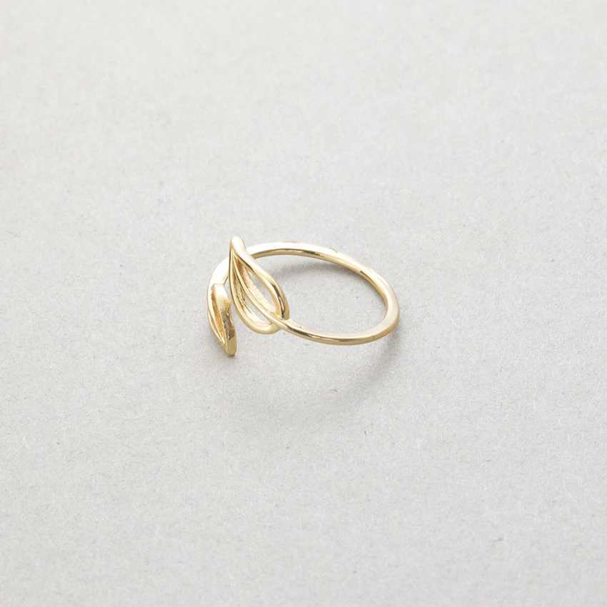 Великолепная сказка 10 шт./лот минимализм двойной лист Кольца серебро розовое