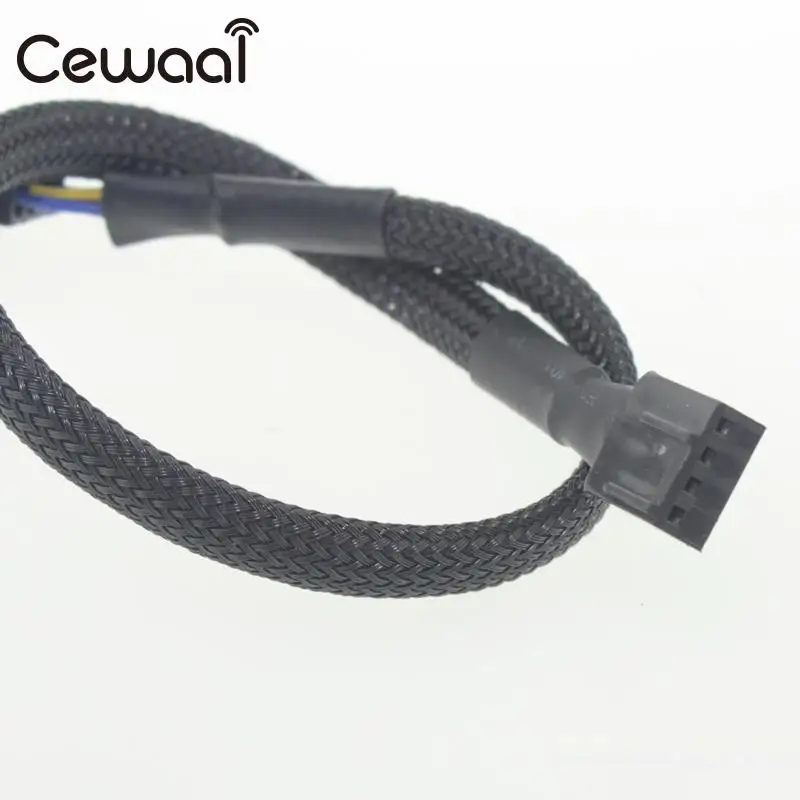 Cewaal Universal For 4 Pin PWM Desktop CPU Fan Computer PC Extension Cable Extended Lead Line Connector Black |
