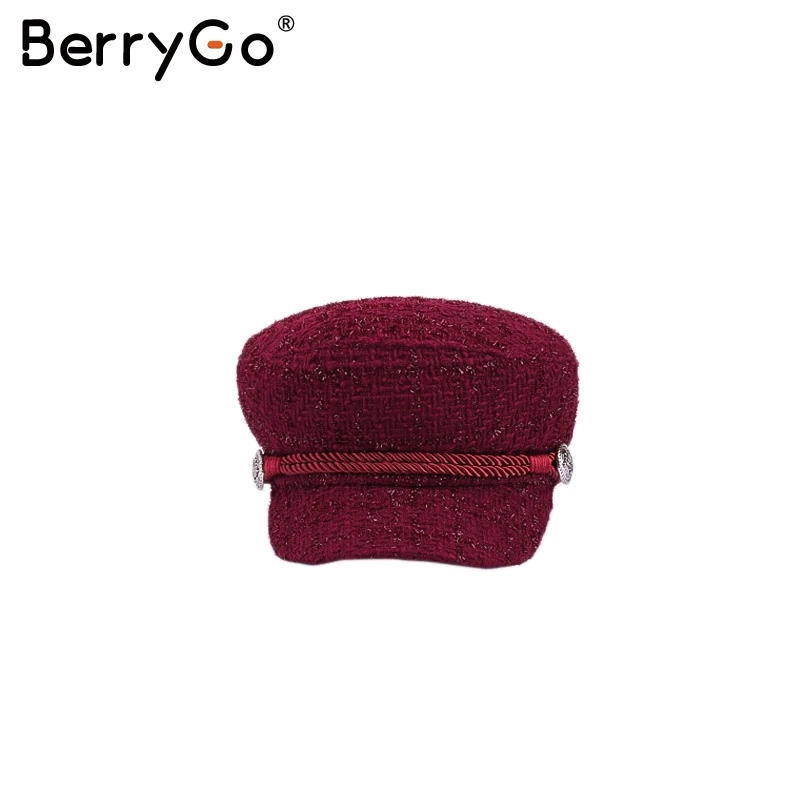 BerryGo Горячая тиснение козырек Военная Кепка женская шапка осень зима хлопок