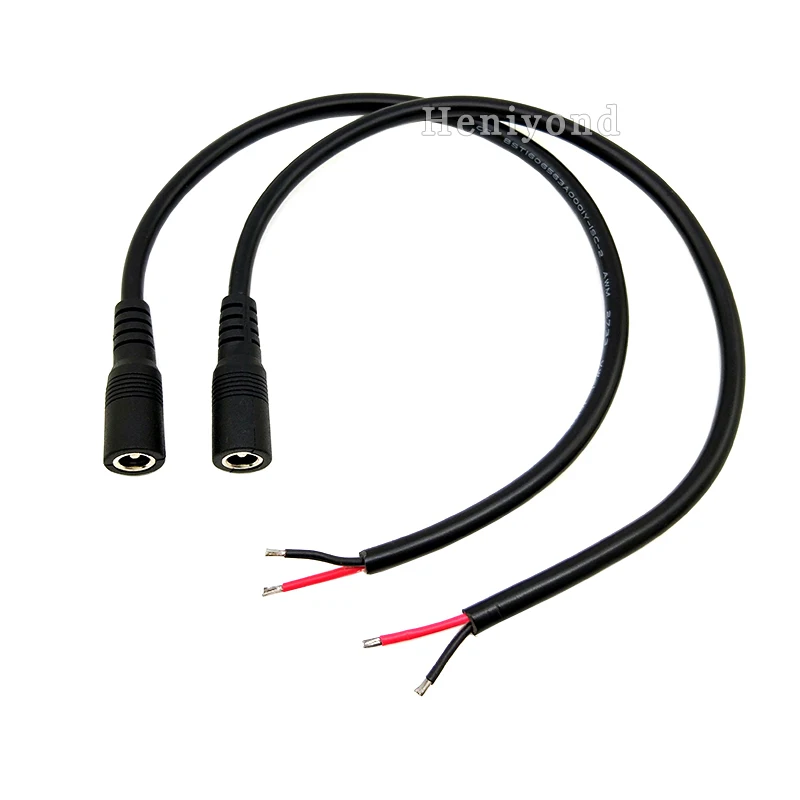 10 шт. 12 В 18 awg постоянный ток силовой свиной хвост женский 5 5*2 1 мм кабель штекер