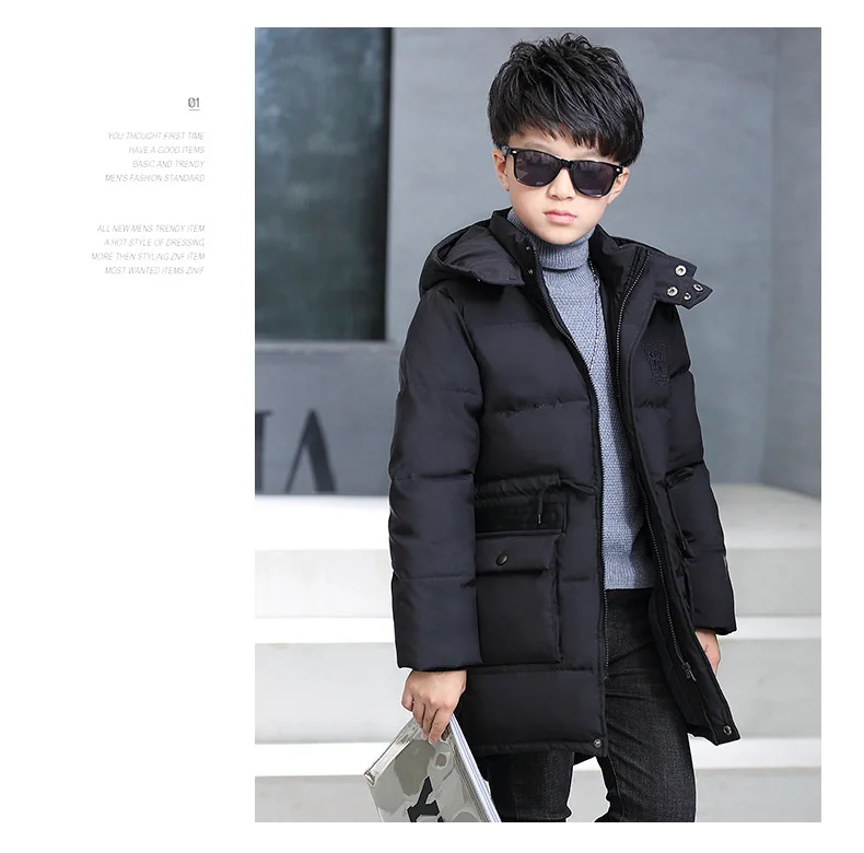 Boys Coat Winter New Down Jackets for Boy Kids Clothing Warm Autumn Thicker Cotton Children Outdoor Hooded Windproof Parkas