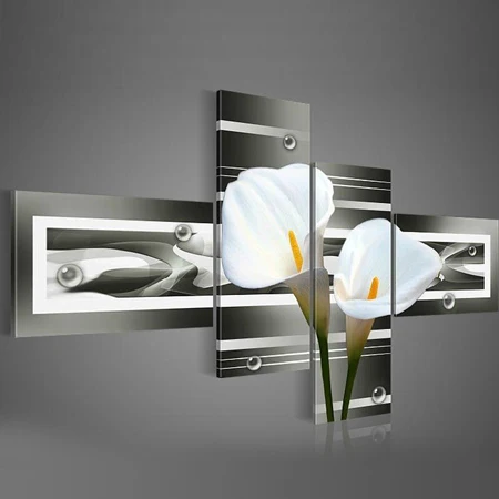 4 шт. Холст Искусство Ручная роспись Современное абстрактное настенное искусство