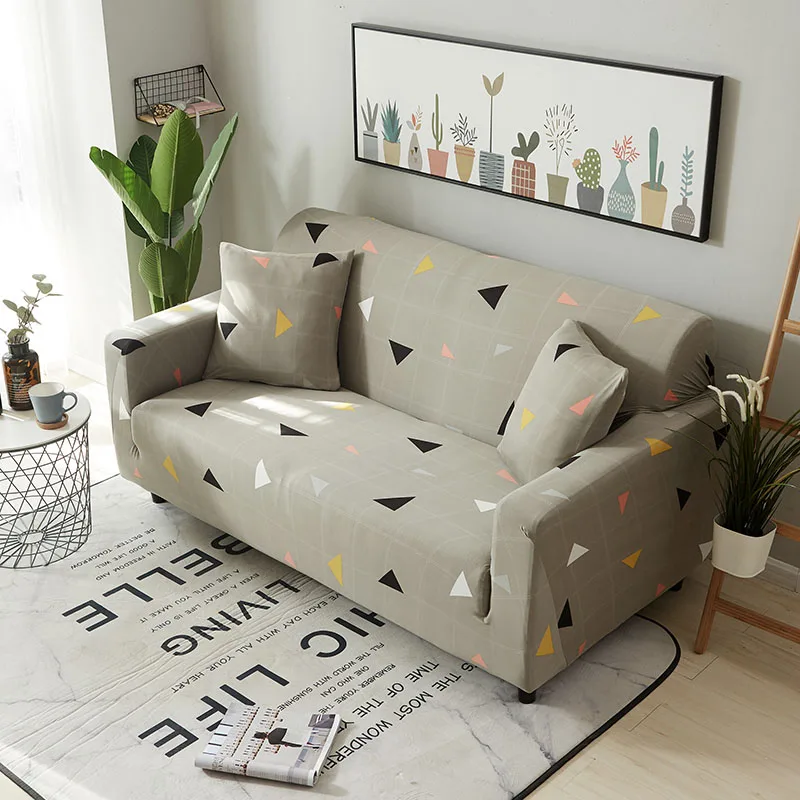 PORSIA Slipcover полиэфирный чехол для дивана диван-Крышка 17 цветов эластичный секционный диван современный Печатный один/два/три/Четырехместный - Цвет: wenwendexingfu