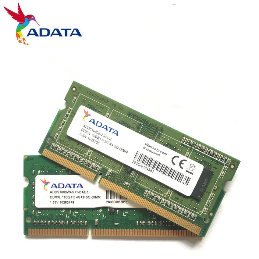 AData 4G 2G 1G PC3L PC3 10600S 12800S DDR3 1333 1600 МГц 4 Гб 2 1 ГБ модуль памяти ноутбука ОЗУ