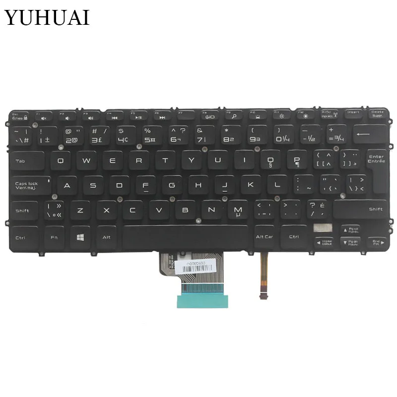 Новая канадская Французская клавиатура ноутбук для Dell Precision M3800 XPS 15 9530 Черная клавиатура с подсветкой