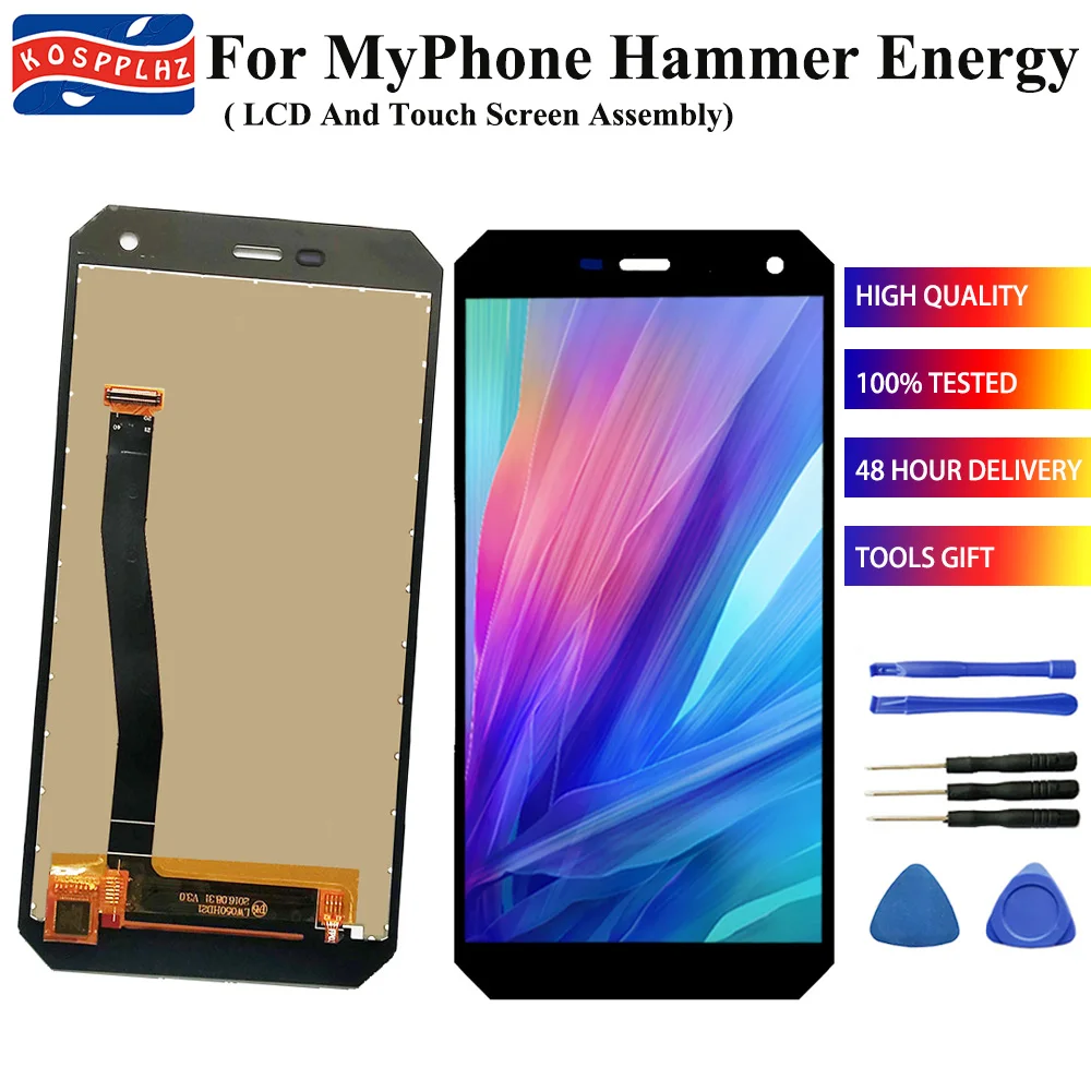 Черный ЖК дисплей для myPhone Hammer Energy + сенсорный экран в сборе высококачественный