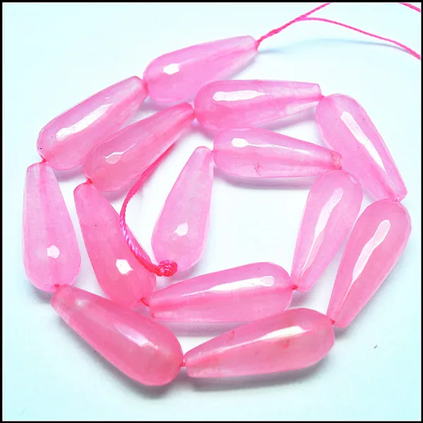 pink 13 шт. природа полудрагоценный камень струны граненый камень бисер для украшения серьги капли 23x11 мм топ мода аксессуары бусы - Цвет: pink