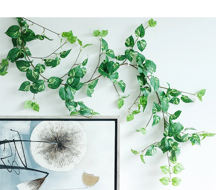 Artificial Ivy Leaf Eucalyptus Leaves Home Decor Wedding Decoration Plants Plastic Green Long Vine Fake Foliage Handmade 180cm