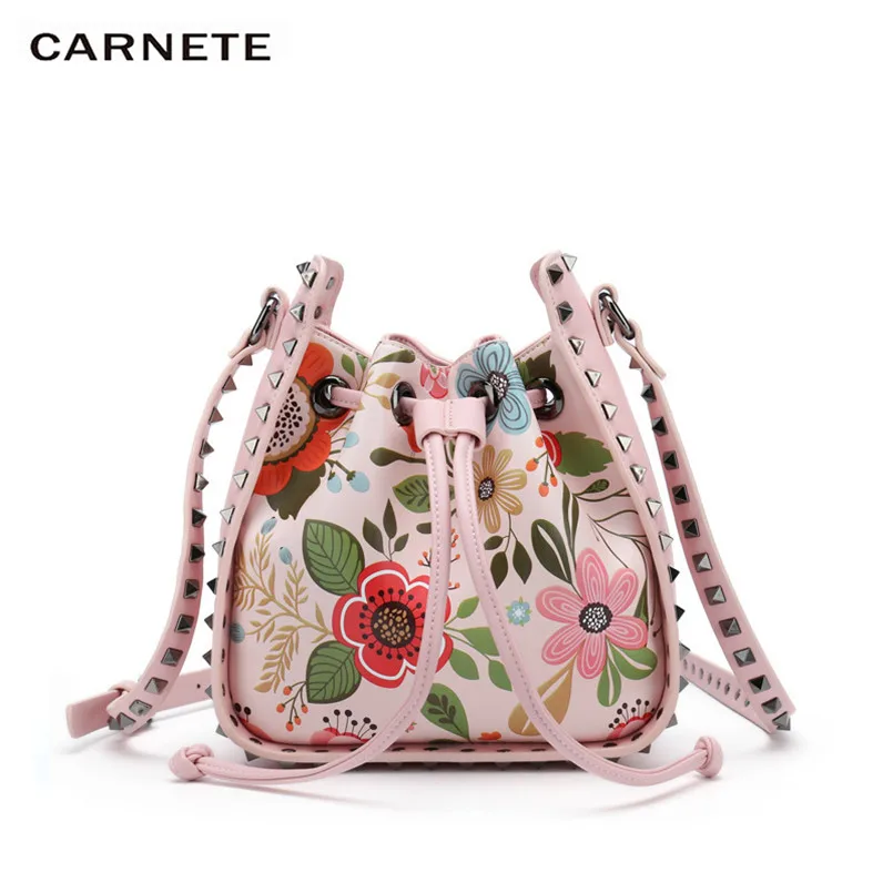 CARNETE женская сумка мешок с цветным ремешком Студенческая из искусственной кожи