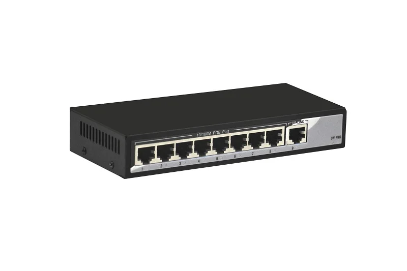 9-портовый 10/100 м коммутатор из которых 1-8 портов поддерживают POE IEEE 802.3af