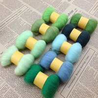 9 colors 45g natural wool needle felting mat hand craft starter kit for fun doll needlework raw hand spinning diy sewing