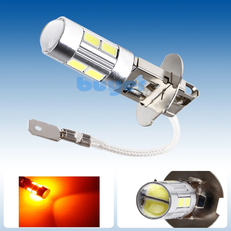 

4PCS H3 LED light Replacement Bulbs For Car Fog Light Driving Lamps high power Auto led bulbs Car Light Source parking 12V Amber