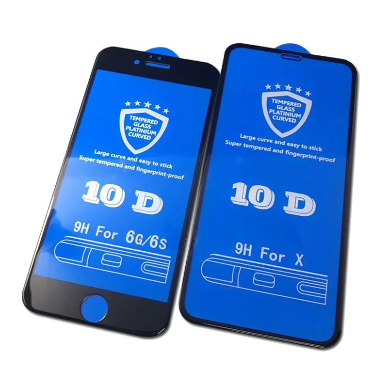 10D изогнутое закаленное стекло с полным покрытием для iPhone X XR XS Max защита экрана 6 6S