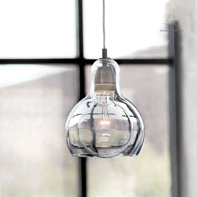 Современный Стекло подвесной светильник s гостиная глобусная лампочка домашний