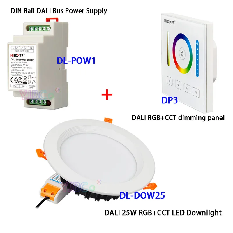 DOW25 DP3 POW1 Miboxer 25 W DALI светодиодный светильник RGB+ CCT светодиодный потолочный - Испускаемый цвет: DOW25 DP3 POW1
