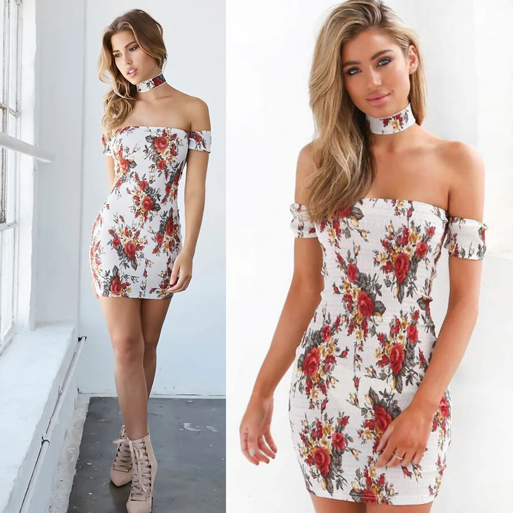 Модные женские туфли летние пикантные с открытыми плечами платье цветочным