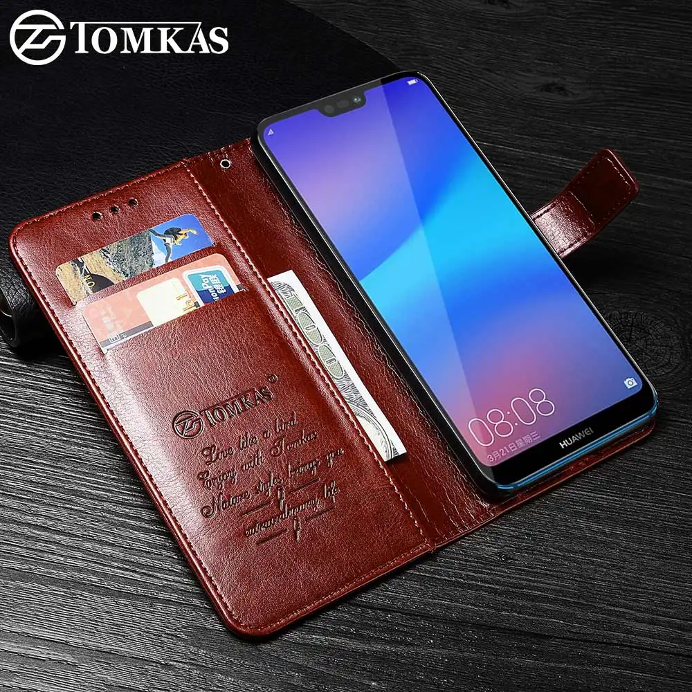 Чехол-бумажник TOMKAS для huawei P20 Lite флип-чехол кожа с подставкой чехол телефона чехлы
