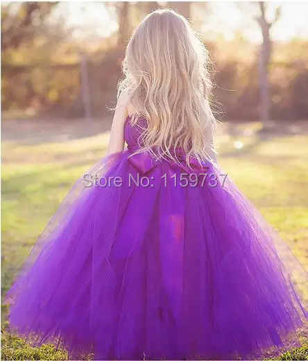 Formal Style Lovely Flower Girl Dresses Floor Length Tulle Ball Gown Little Child Dress With Sash Thin Straps Kids Wear | Свадьбы и