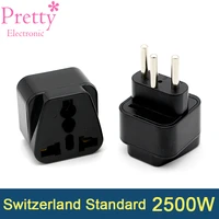 universal ac 250v 10 16a eu au us uk to switzerland swiss ac power travel plug 3 round pin adaptor wireless conversion plug