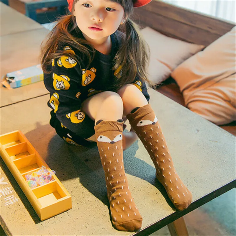 1 пара дизайнерские гетры для новорожденных кавайные носки с изображением лисы