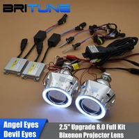 bixenon projector angel devil eyes lens full kit 2 5 inch h7 h4 headlight car lights accessory tuning h1 xenon 4300k 6000k 8000k