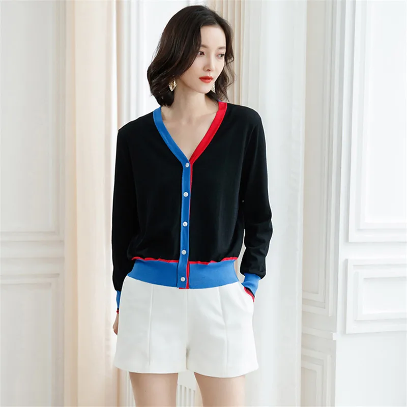 Summer Women Sweater 2019 New Thin Ice Silk Female Short Tops Cardigan Loose Single-Breasted Ladies Jacket Qw050 |