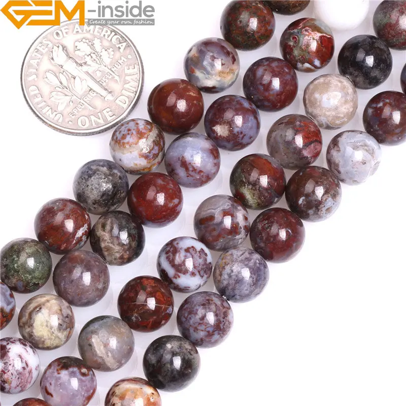 

4mm 8mm Round Natural Dark Red Lighting Agate Beads Natural Stone beads DIY Loose Beads For Jewelry Making Strand 15 Inch
