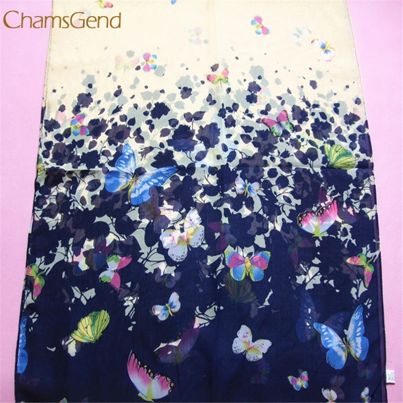 Женский Мягкий Шифоновый шарф с принтом бабочек и цветами модная шаль ** |