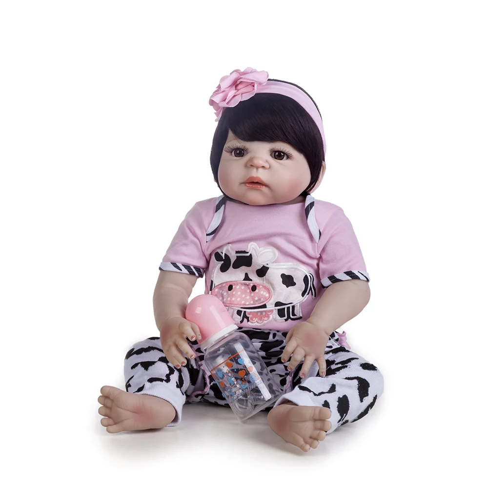 55 см детская Кукла reborn Inch полностью силиконовая девочка настоящая жизнь живая