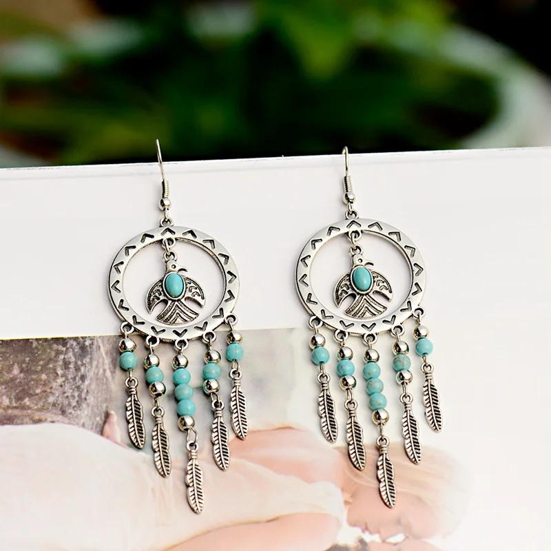 Женские этнические богемные серьги Jhumka 2019 длинные летние в стиле бохо с